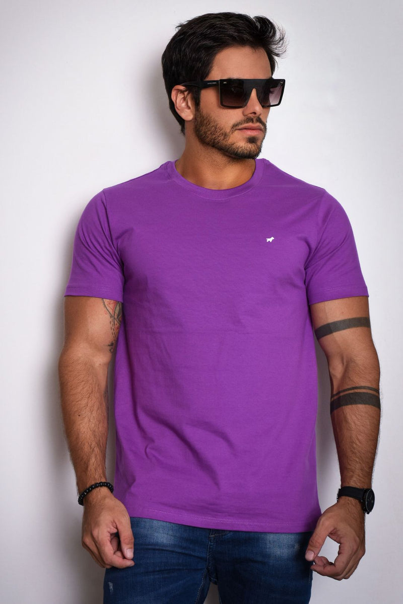 Camiseta Básica Rolty Gola O (Roxo)